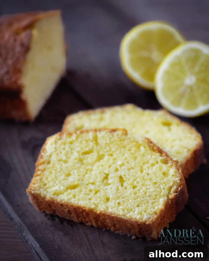 slices Olive oil lemon pound cake