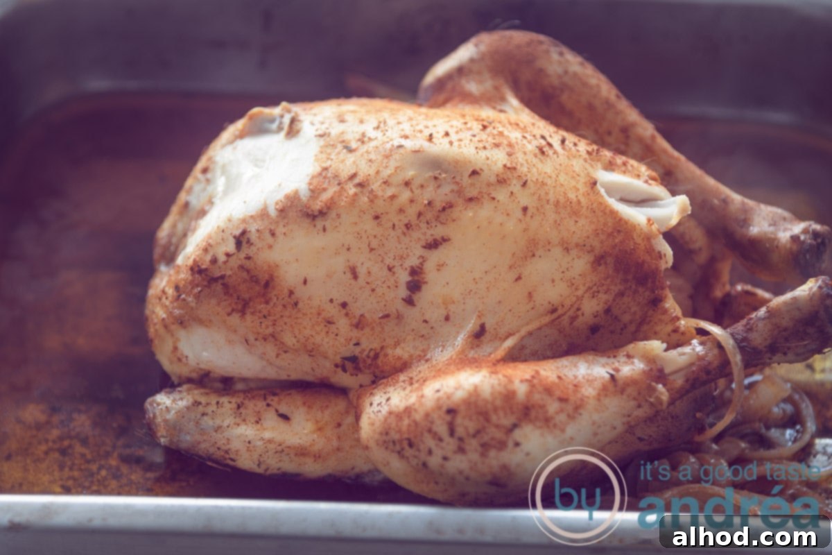 Easy Slow Cooker Rotisserie Chicken 7 Chicken in a baking tray
