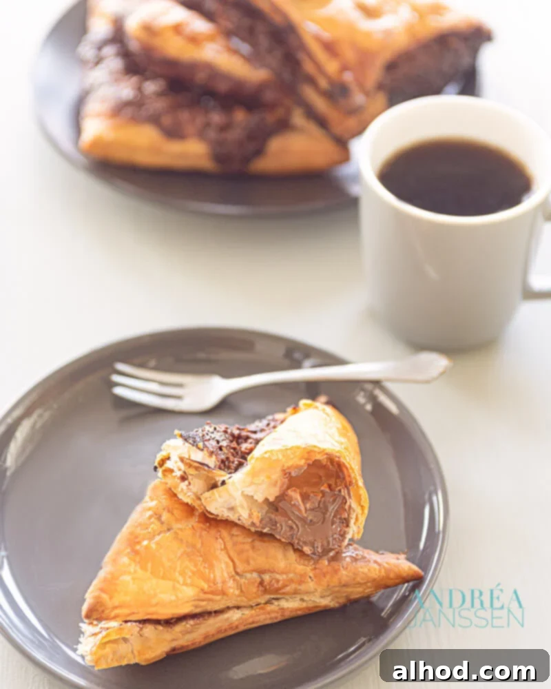 Chocolate Hazelnut Puff Pastry Delights 4 Chocolade hazelnoot flappen