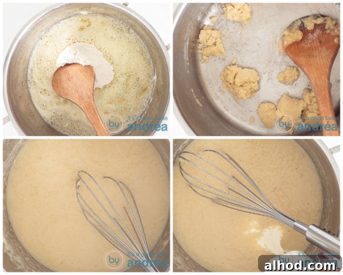 Holland's Elegant Asparagus Cream 6 Prepare a roux and add the stock and cream