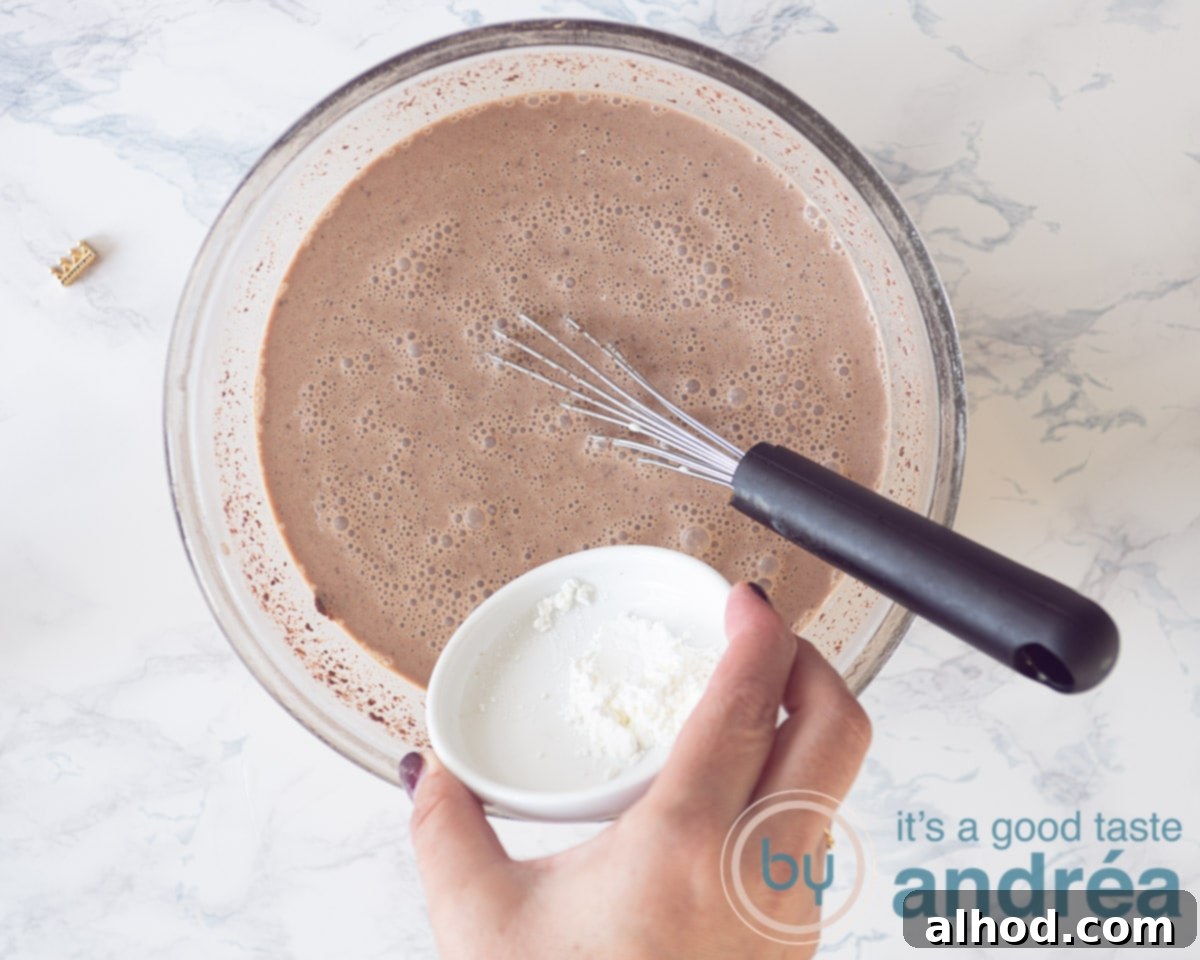 Decadent No-Machine Chocolate Ice Cream 5 add cornstarch to the chocolate mixture
