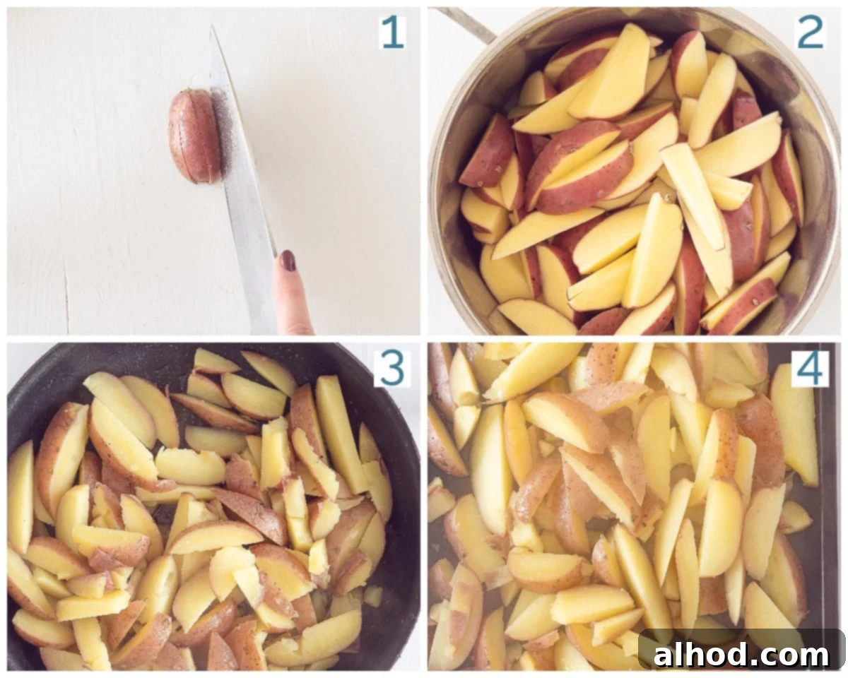 Crispy Oven Fries 4 4 collage photo preparationBaked French Fries