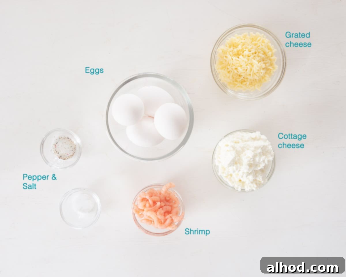 Delicate Steam Oven Eggs 3 Ingredients Steam Oven Potted Eggs, individually labelled on a white background
