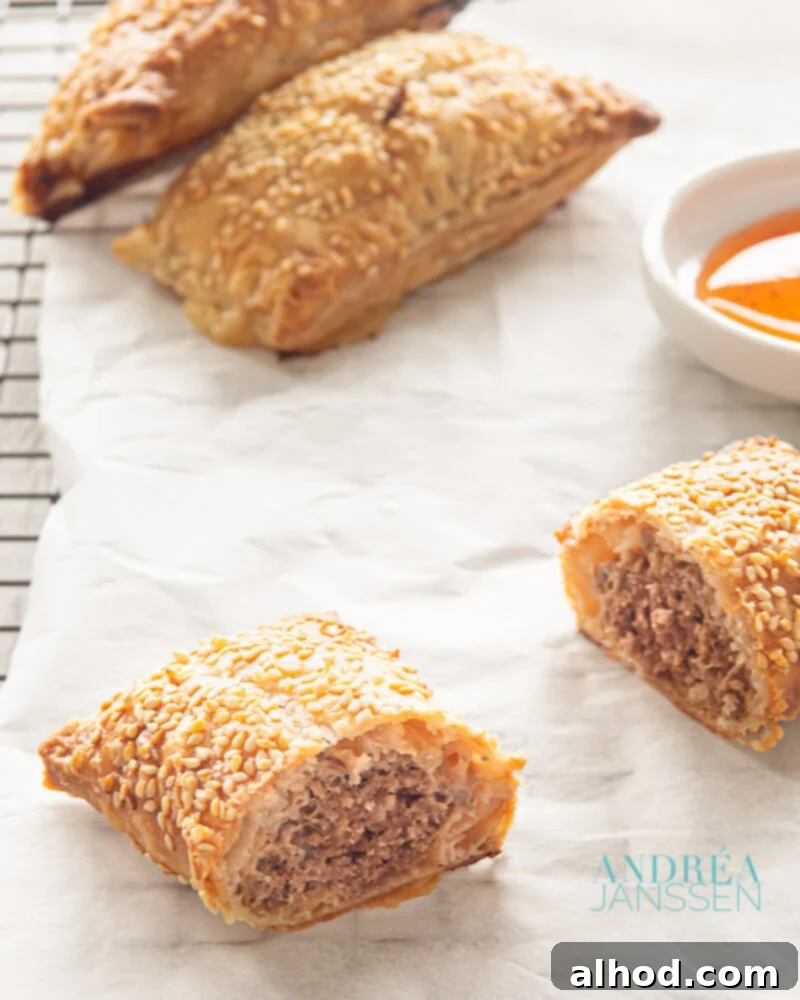 Sujuk Sausage Roll 3 Oriental Sausage Rolls - Homemade Spiced Beef Pastries