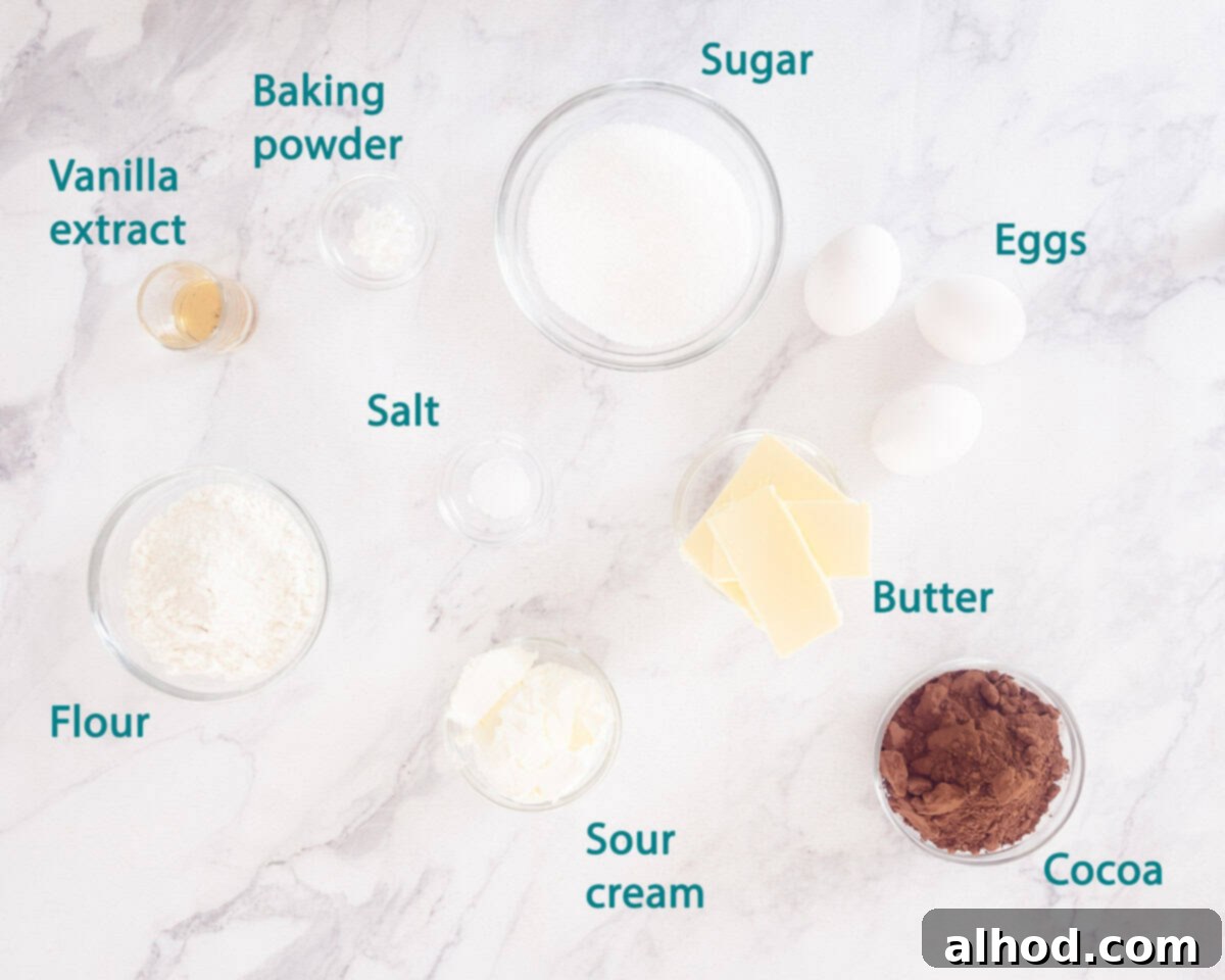 Decadent Triple Chocolate Cupcakes 3 Ingredients Triple Chocolate Cupcakes on a white background, individual text descriptions applied