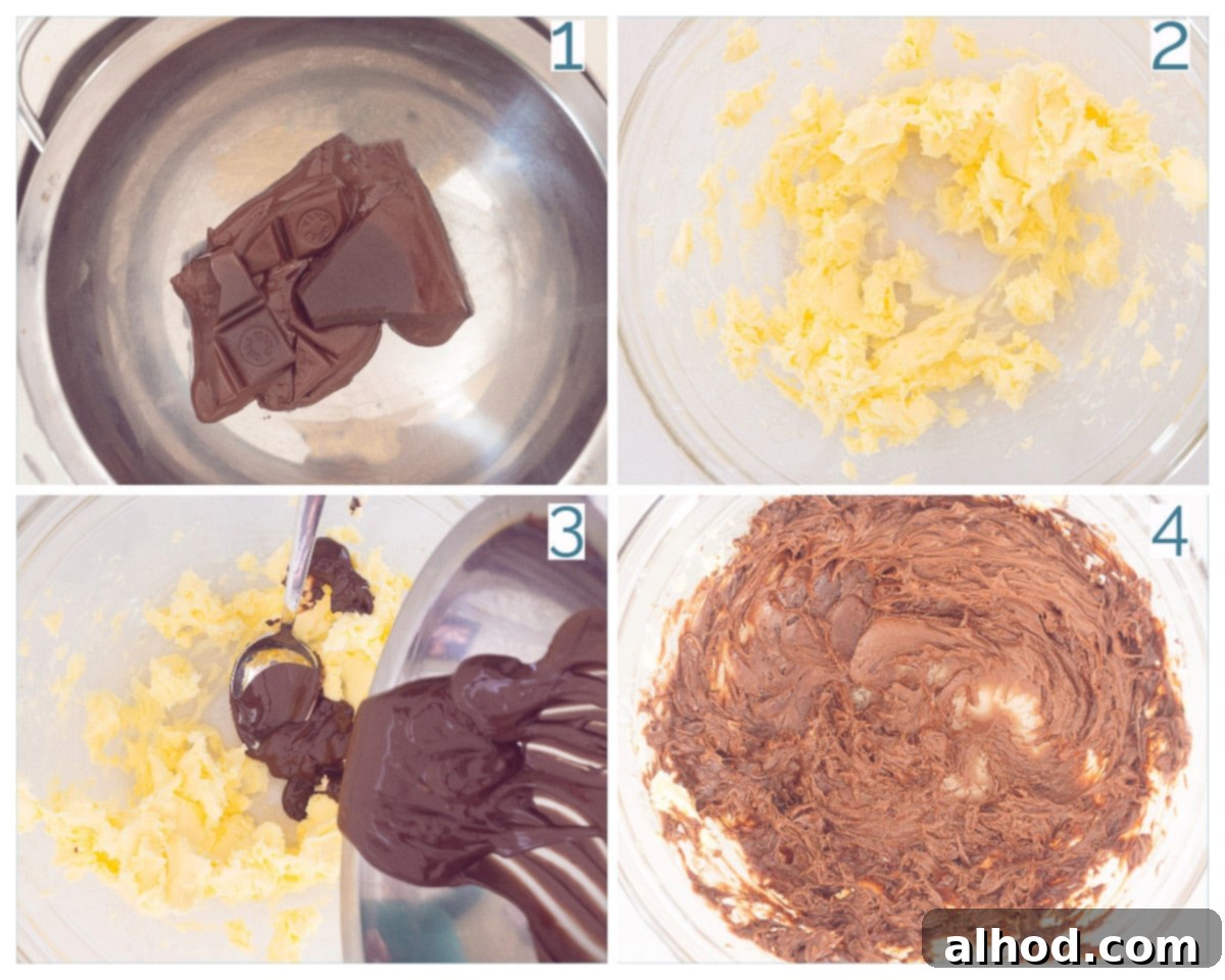 Decadent Homemade Chocolate Butter 4 4 collage photo preparation Chocolate Butter