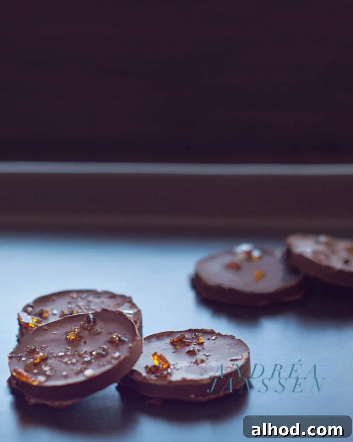 Chocolates with caramel and sea salt
