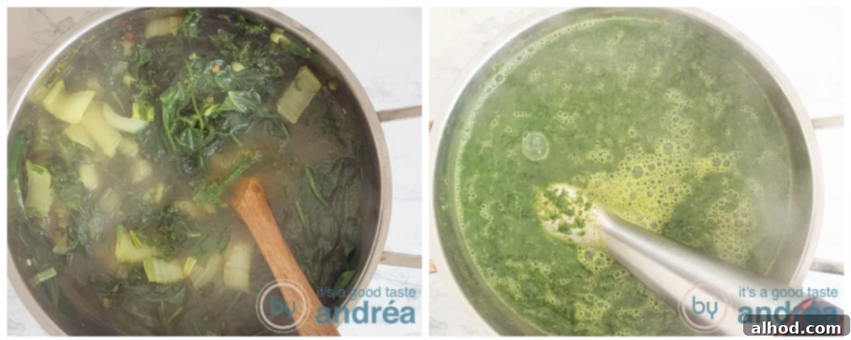 Nourishing Bok Choy Garden Soup 7 Simmer the soup and blend it