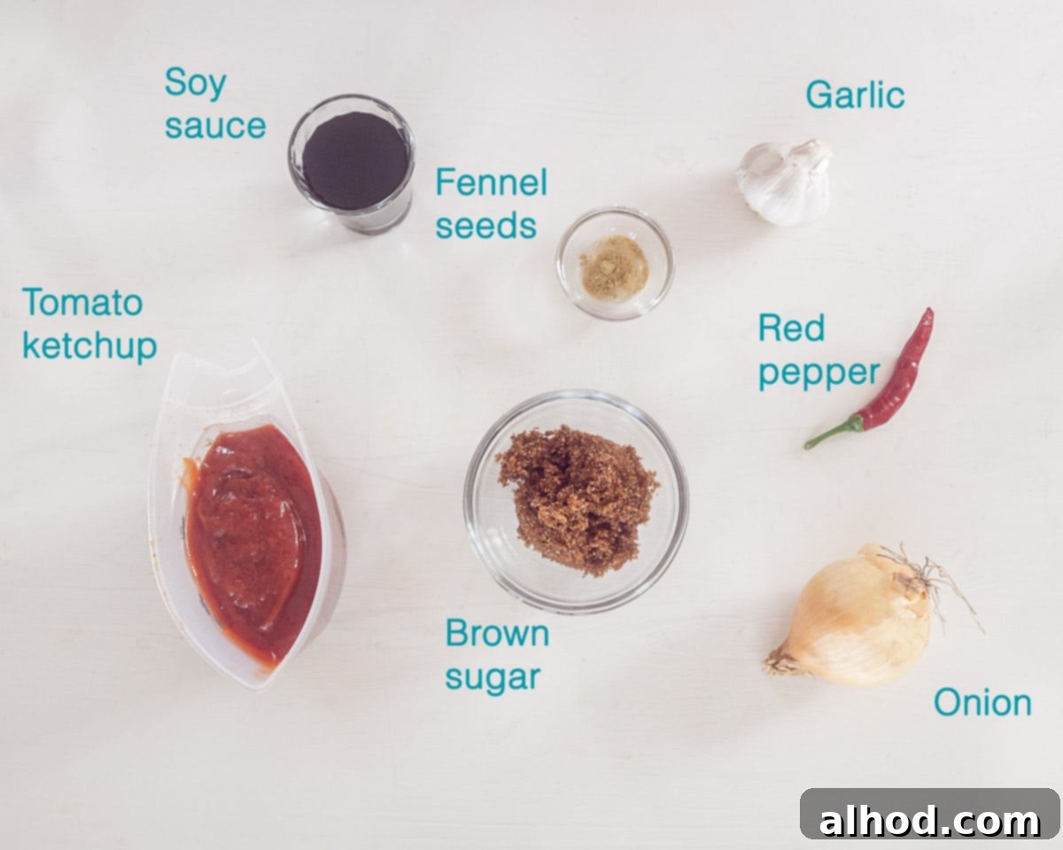 Slow Cooker BBQ Ribs 2 Ingredients homemade bbq sauce, individually labelled on a white background