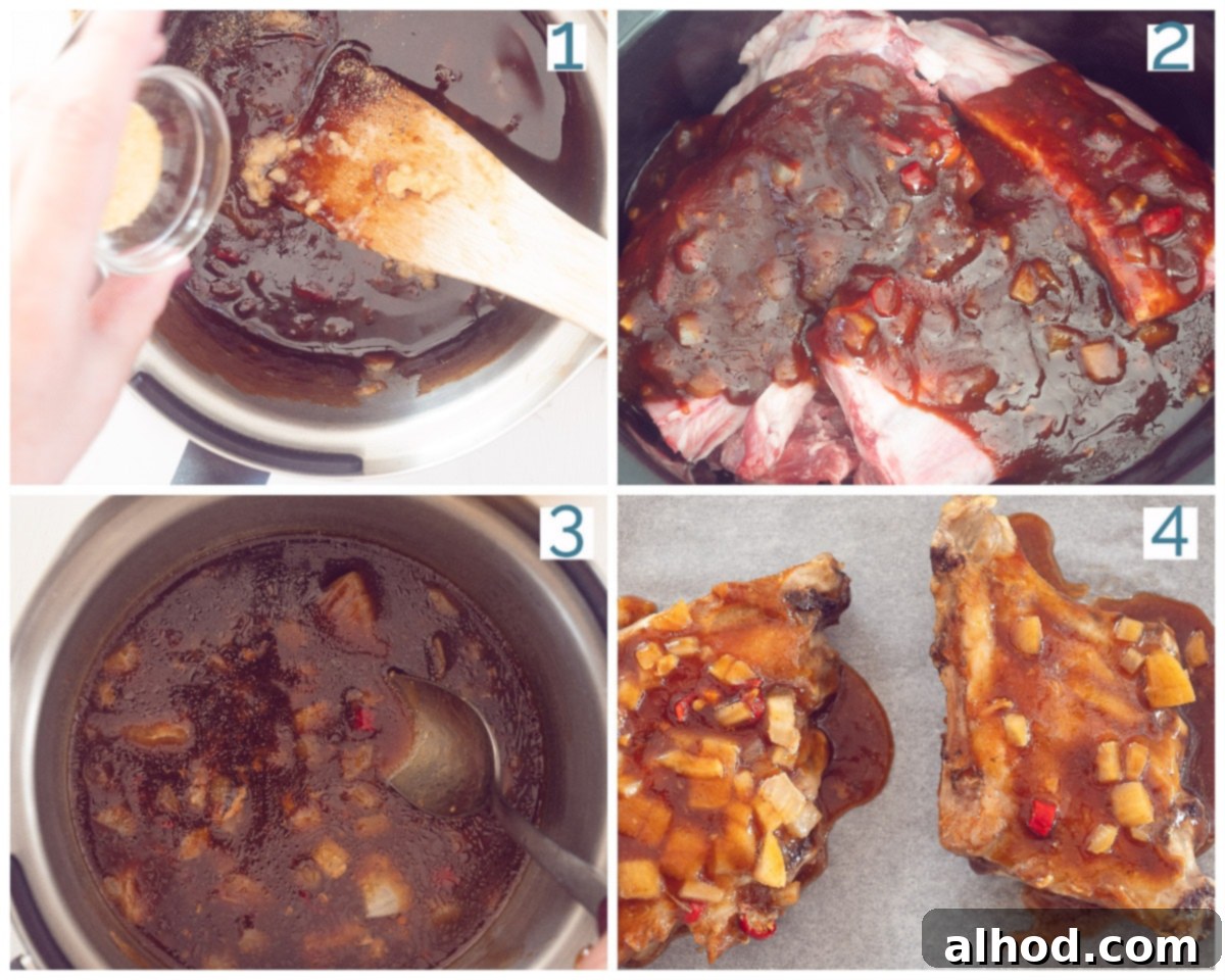 Slow Cooker BBQ Ribs 4 4 collage photo slow cooker barbecue spareribs