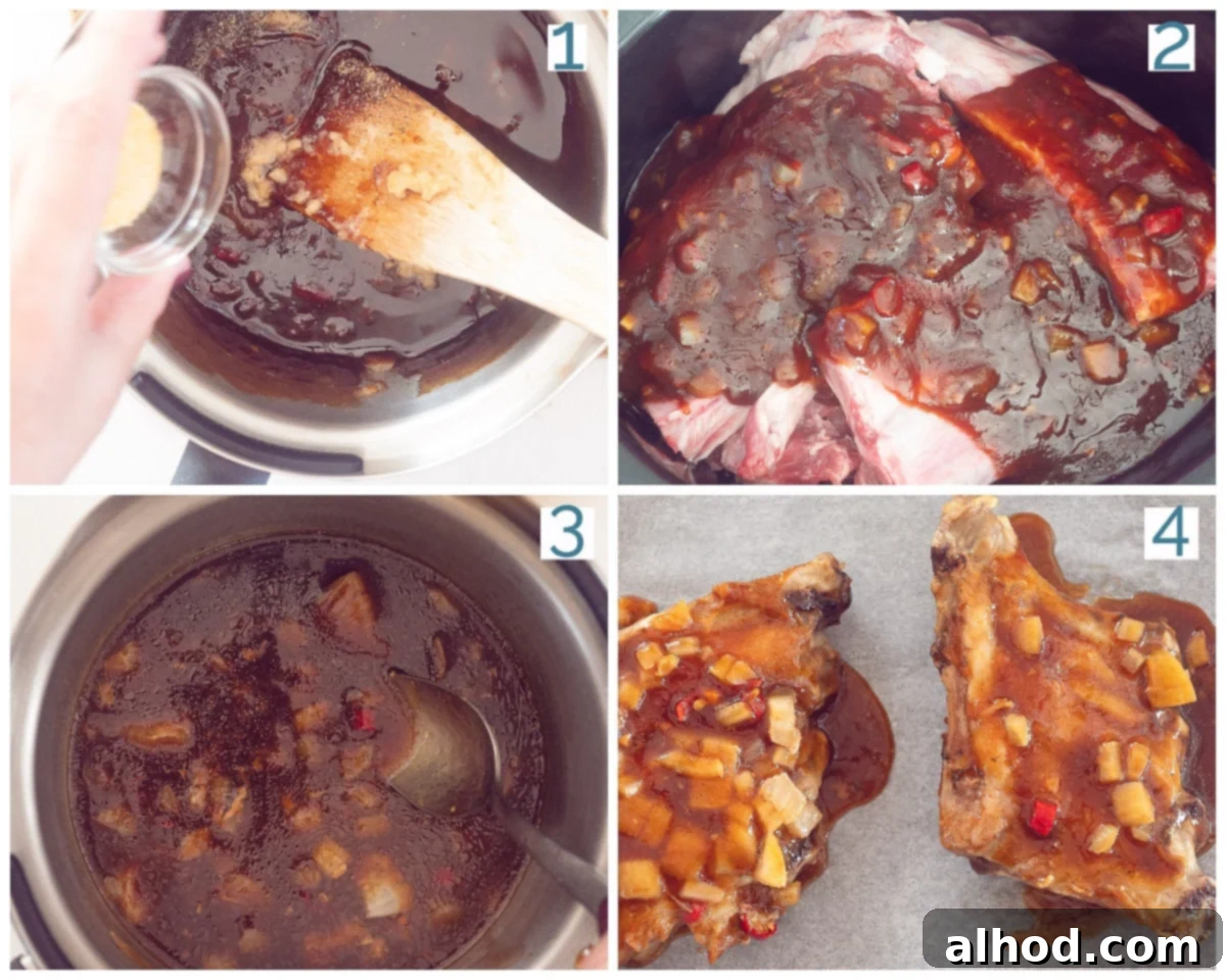 Fall-Off-The-Bone Slow Cooker BBQ Spareribs 4 4 collage photo slow cooker barbecue spareribs