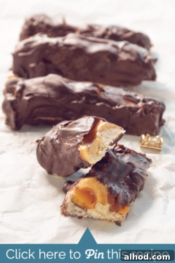Ultimate Homemade Snickers 2 Snicker bars on a row