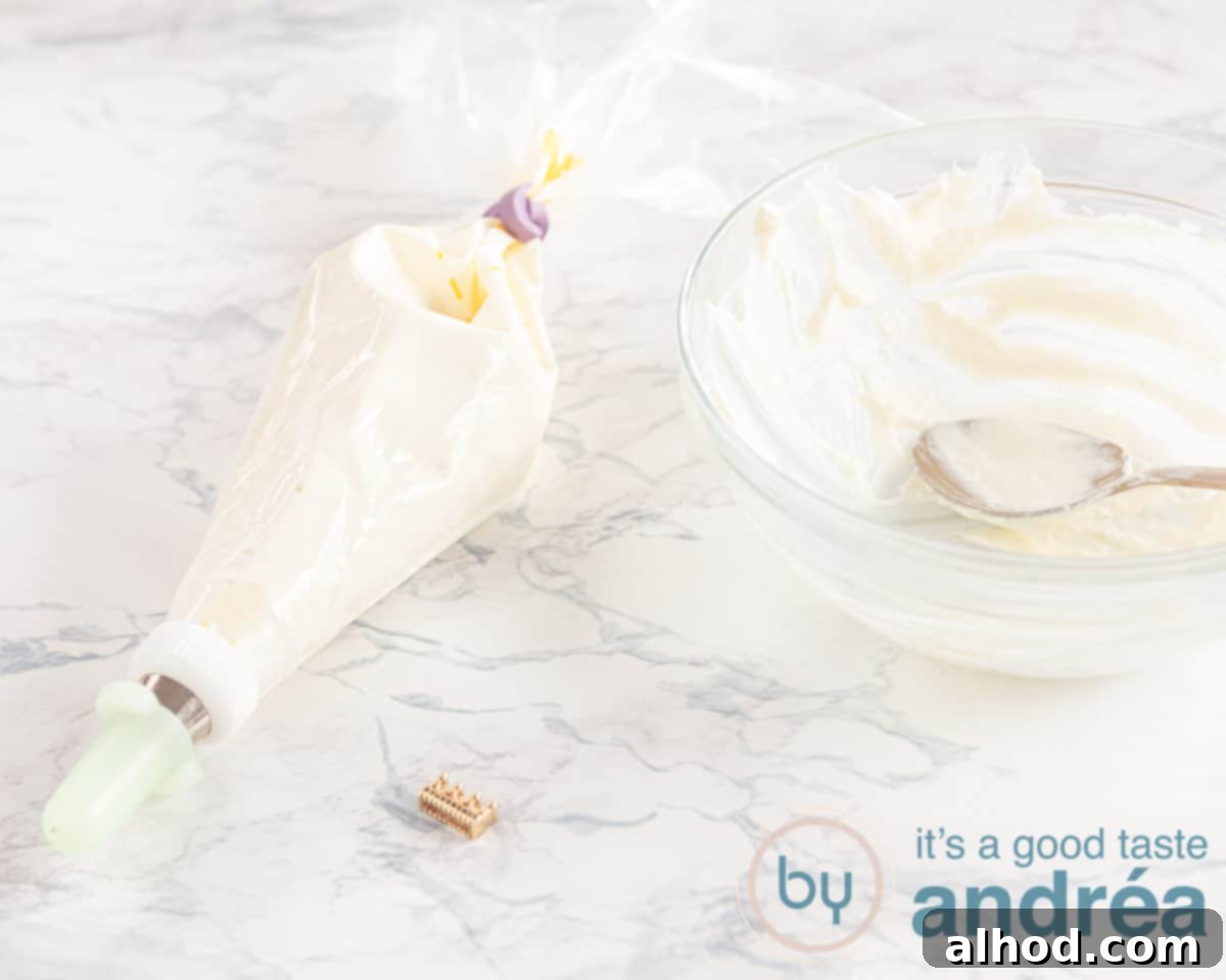 Effortless Smoked Salmon Cucumber Salad 5 A piping bag filled with creamy horseradish sauce