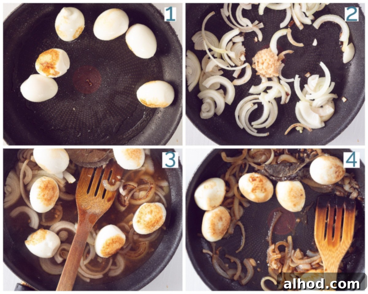 Balinese Aromatic Eggs 4 4 photos preparation collage Balinese Eggs Telur Musak Bali