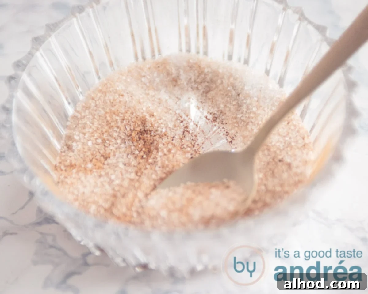 Simple 3-Ingredient Cinnamon Palmiers 4 cinnamon sugar in a glass bowl