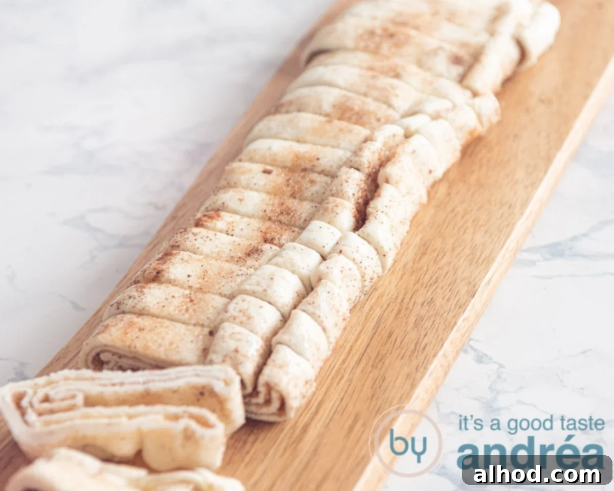 Simple 3-Ingredient Cinnamon Palmiers 6 sliced puff pastry strips topped with cinnamon sugar