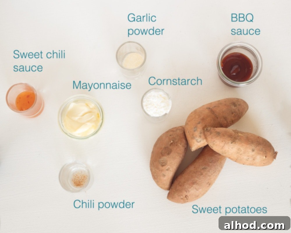 Crispy Air Fryer Sweet Potatoes with Creamy Dipping Sauce 3 Ingredients Air fryer sweet potatoes