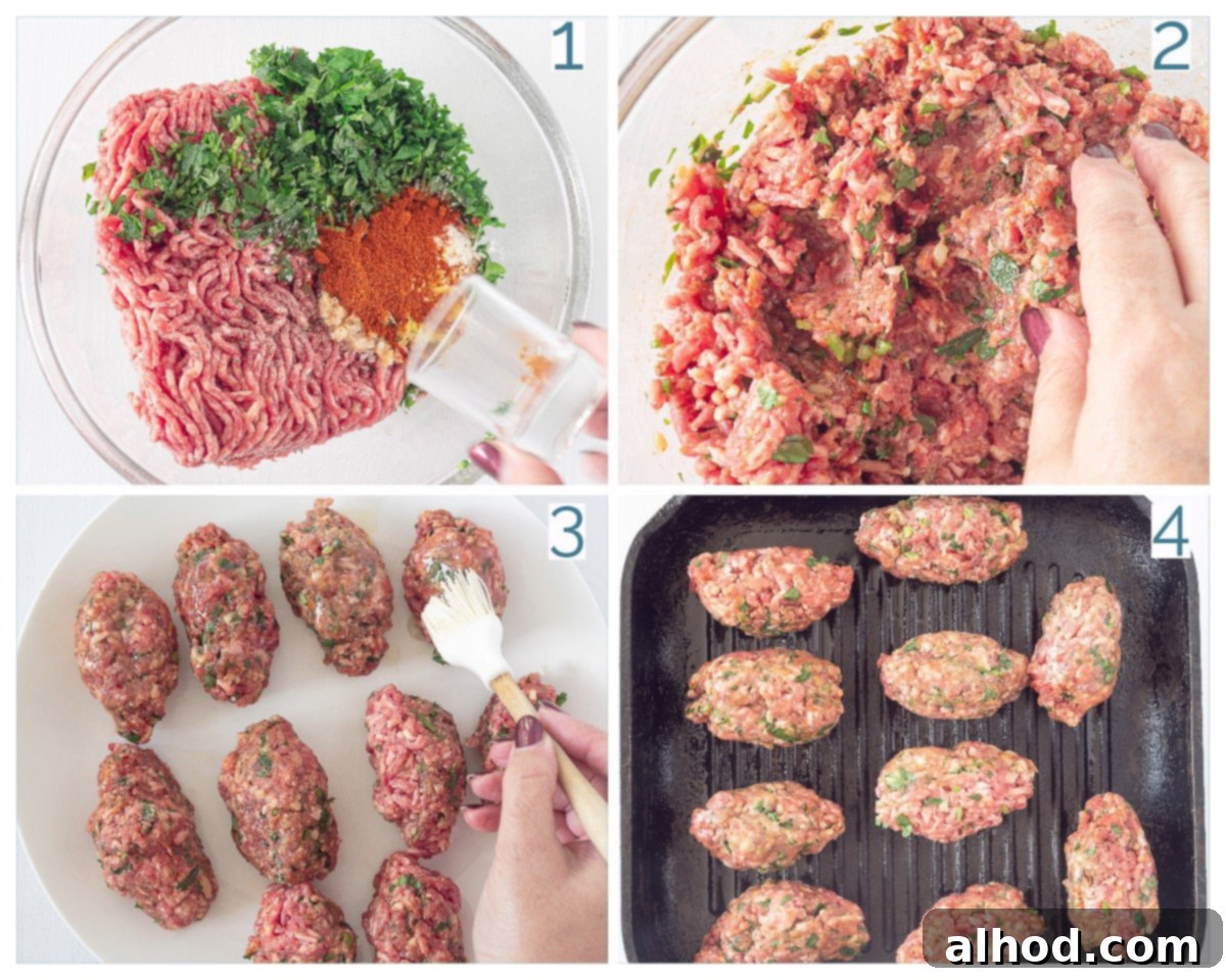 Cevapi: Serbia's Iconic Grilled Sausage 4 4 collage photo preparation Cevapi or Cevapcici (Grilled Serbian Sausage)