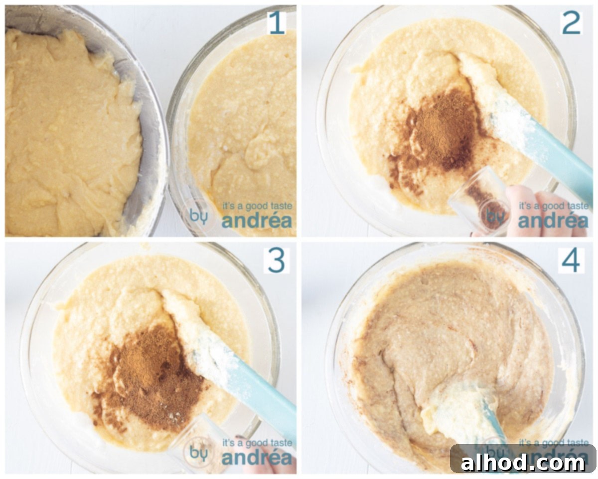 Lapis Legit Thousand Layer Cake 6 Two bowls of batter to one bowl are added spices and mixed