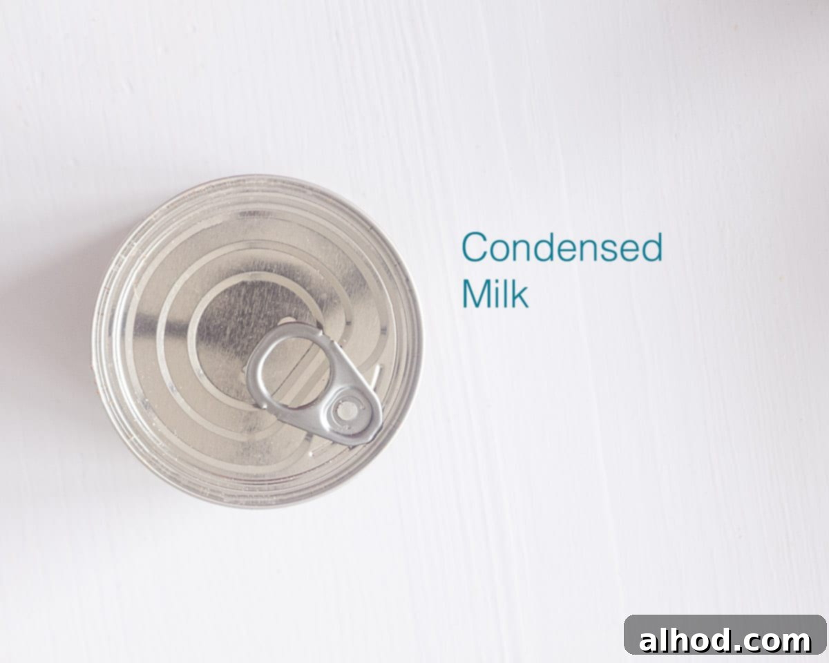 Dulce de Leche from Condensed Milk Six Easy Ways 3 Ingredients for preparing dulce de leche on a white background