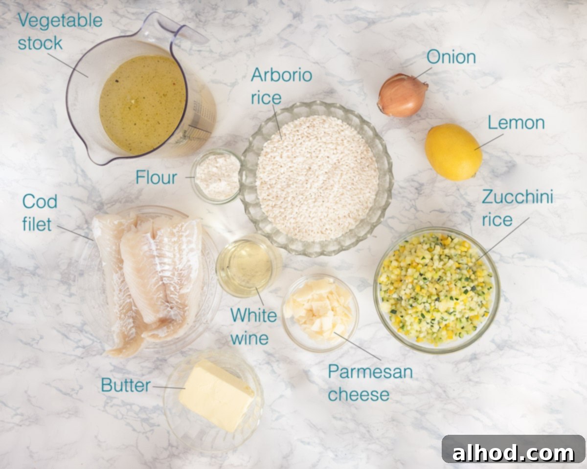 Flaky Cod and Fresh Zucchini Risotto 3 Ingredients risotto with cod