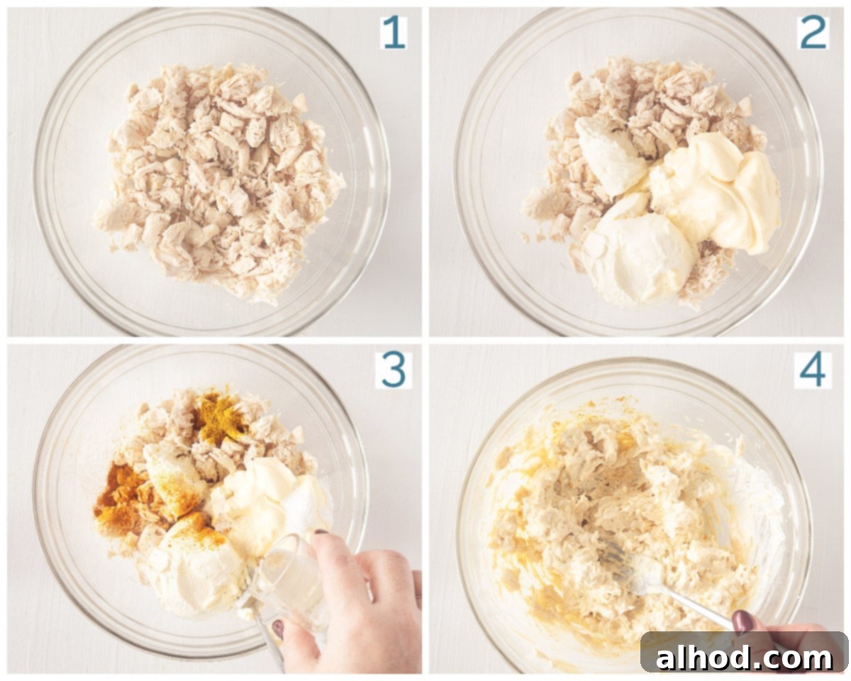 The Ultimate Curry Chicken Salad Sandwich 4 Preparation in 4 steps Chicken Curry Salad Make yourself