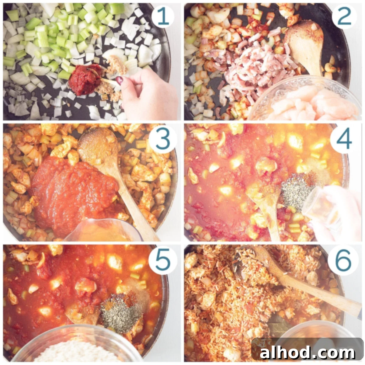 Classic Chicken, Shrimp and Sausage Jambalaya 4 Preparation Jambalaya with Shrimp and Chicken in 6 photos