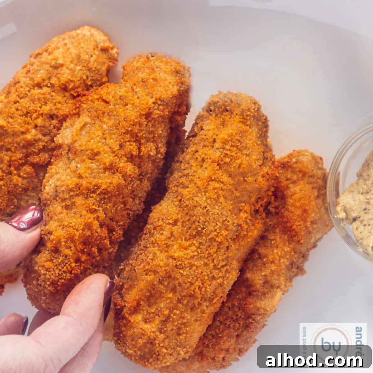 A square photo with croquettes from above