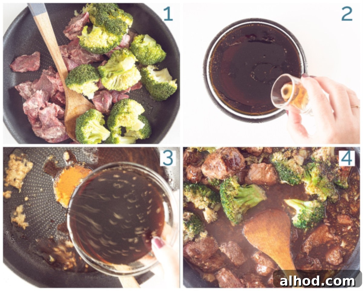 Effortless 20-Minute Teriyaki Beef and Broccoli Dinner 4 Preparation 4 steps Beef Teriyaki with Rice and Broccoli