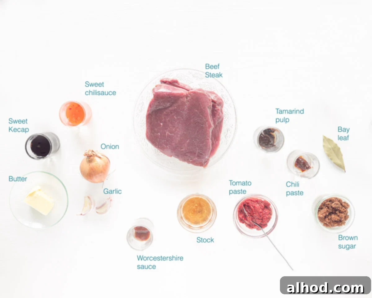 Umami-Rich Asian Slow Cooker Beef 3 Ingredients pulled beef crock pot recipe individually labelled on a white background
