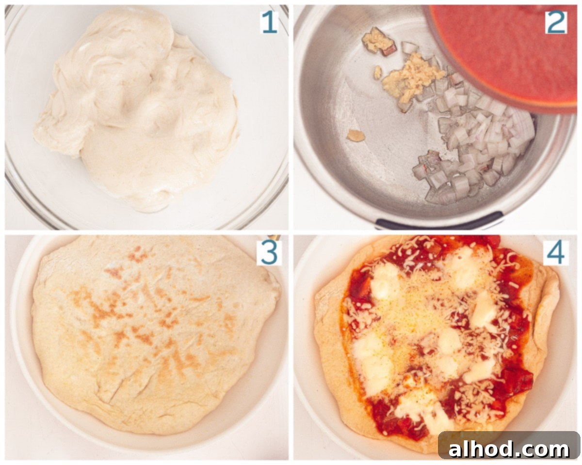 Homemade Pan Pizza: Foolproof Perfection Every Time 6 4 photos preparation collage Make your own pan pizza