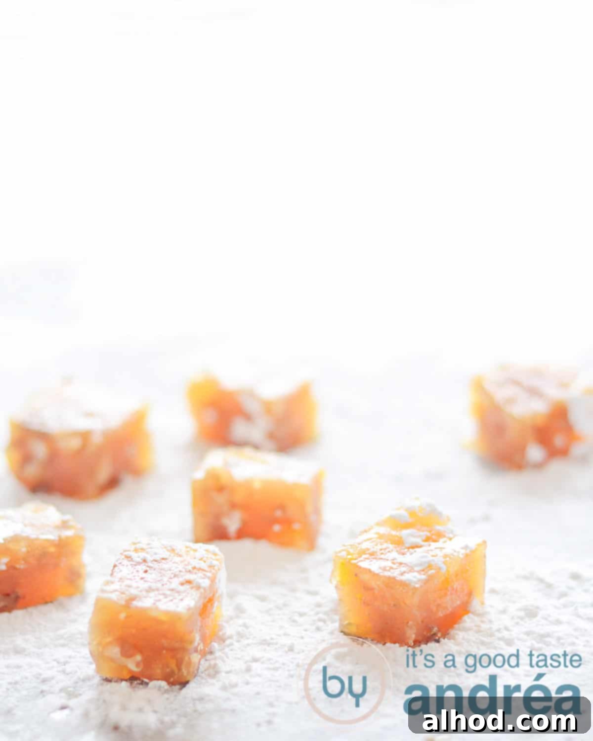 Zesty Orange Walnut Lokum 3 cubes of Turkish delight filled with orange and walnuts