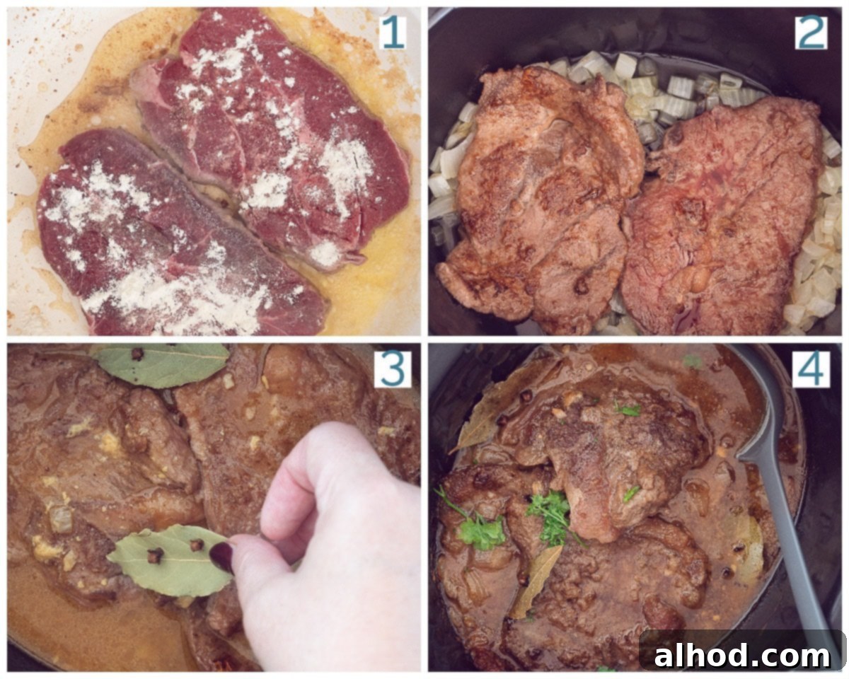Dutch Slow-Braised Pot Roast 4 4 collage preparation Slow cooker draadjesvlees