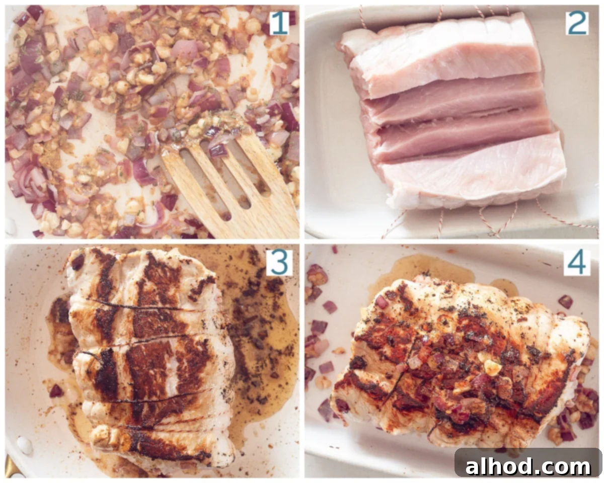 Traditional Dutch Rolled Roast 4 4 collage photo preparation Stuffed Roulade from the Oven