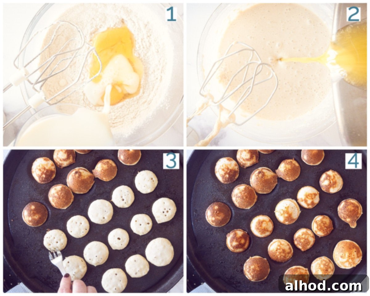 Poffertjes Dutch Mini Pancakes 4 4 collage photo Poffertjes (Dutch Mini Pancakes)