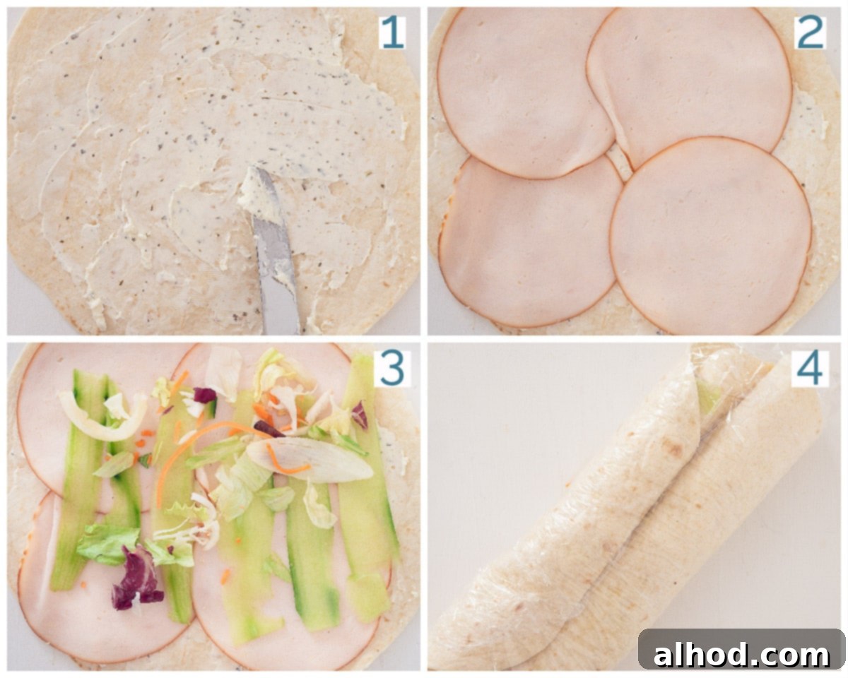 Creamy Chicken Tortilla Roll-Ups 4 4 collage photo preparation Chicken tortilla pinwheels