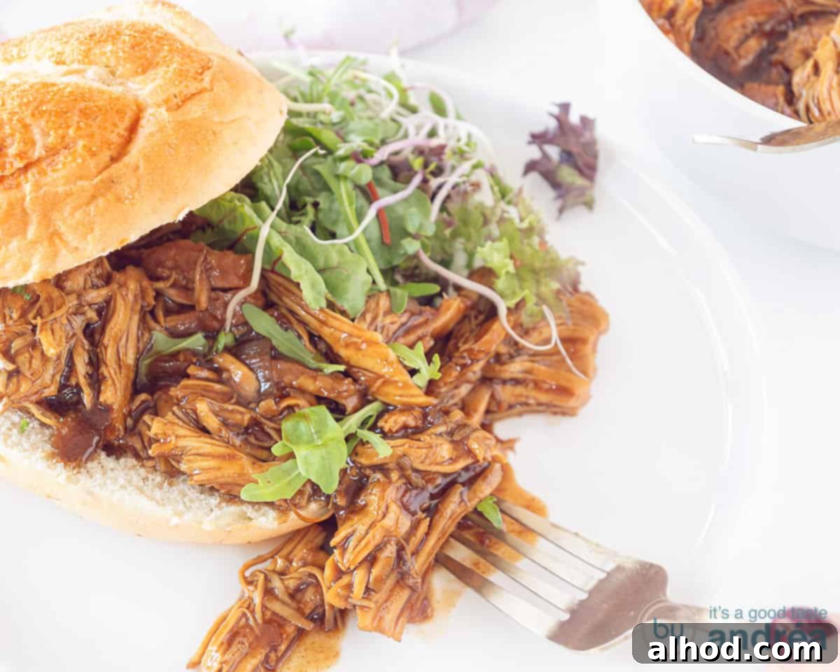 A photo from above in width with a corn ball topped with pulled chicken with BBQ sauce and a green salad