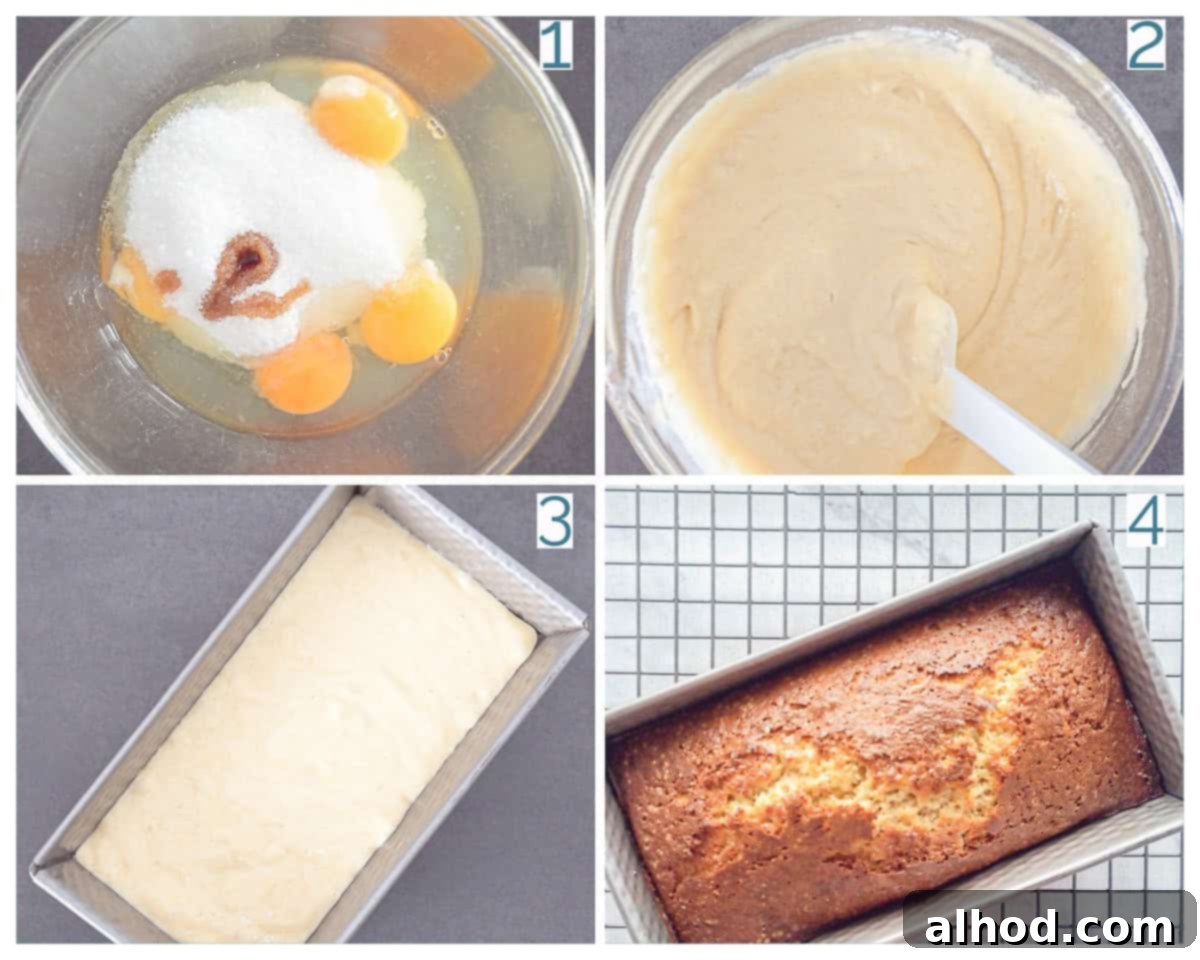 Effortlessly Light and Fluffy Vanilla Applesauce Cake 4 4 collage photo preparation Easy Applesauce Cake without Butter