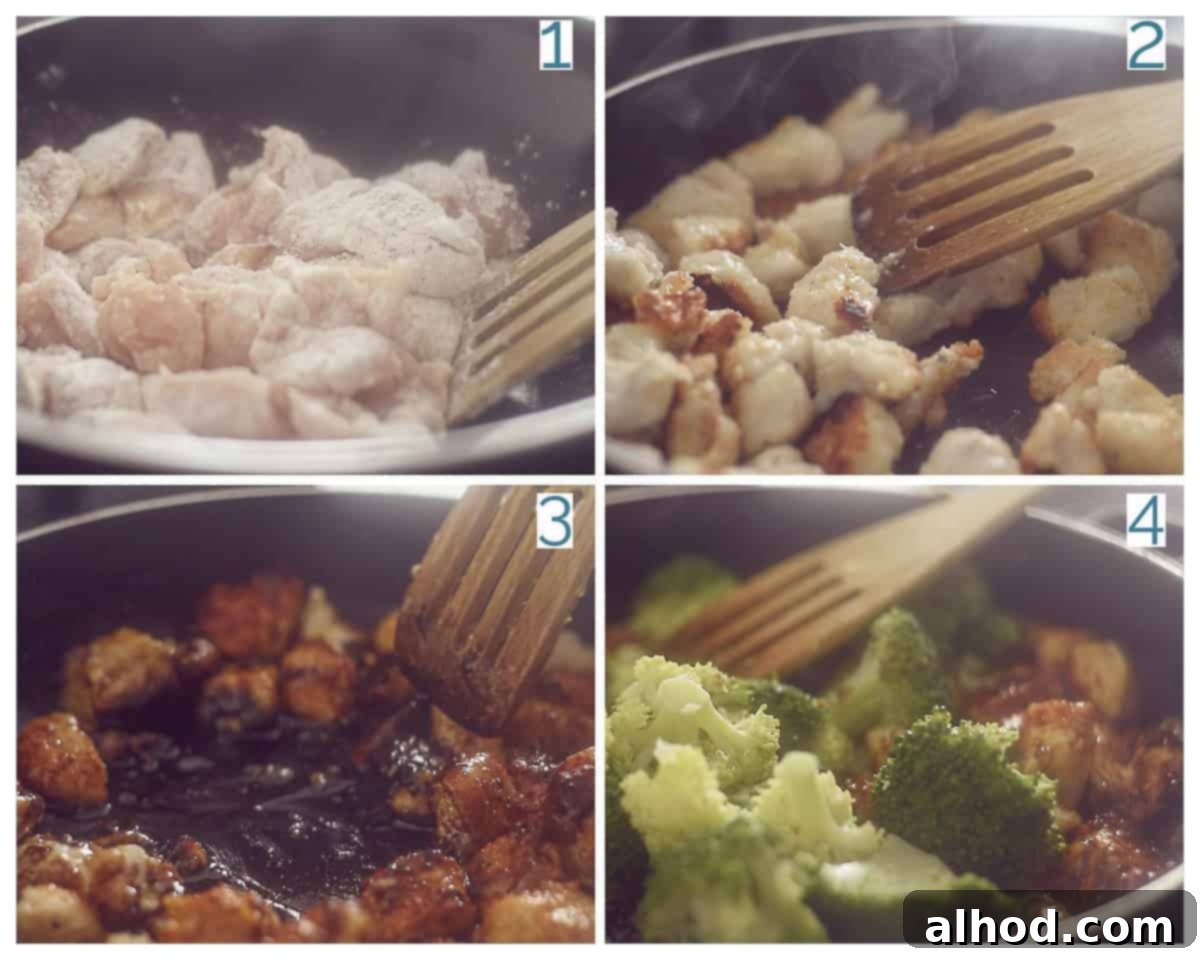 Easy Hoisin Chicken and Broccoli Stir Fry 4 4 collage photo preparation Chicken with broccoli in hoisin sauce