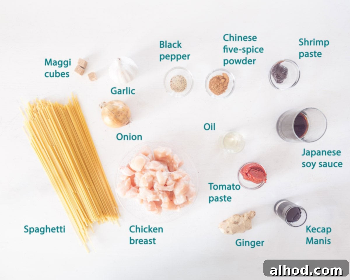 Whip Up Delicious Surinamese Bami Fast 3 Ingredients Quick Surinamese Bami Recipe on a white background with text description.