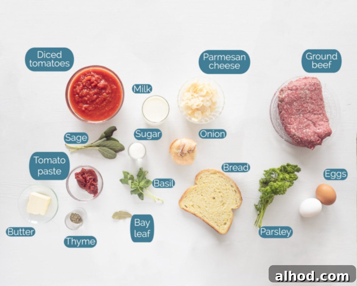 Sage Meatball Skillet Parm 3 Ingredients for Skillet Meatball Parmesan with Sage Recipe