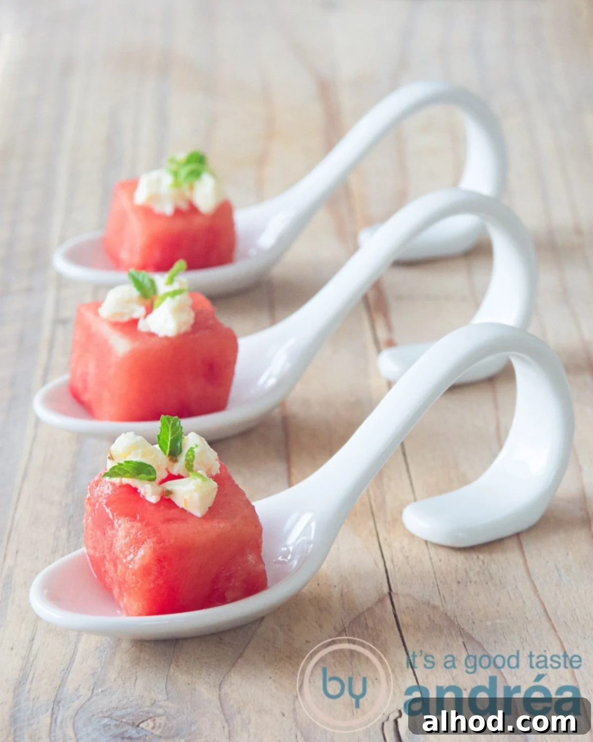 Cool Watermelon Feta Mint Medley 3 watermelon appetizers with feta and mint