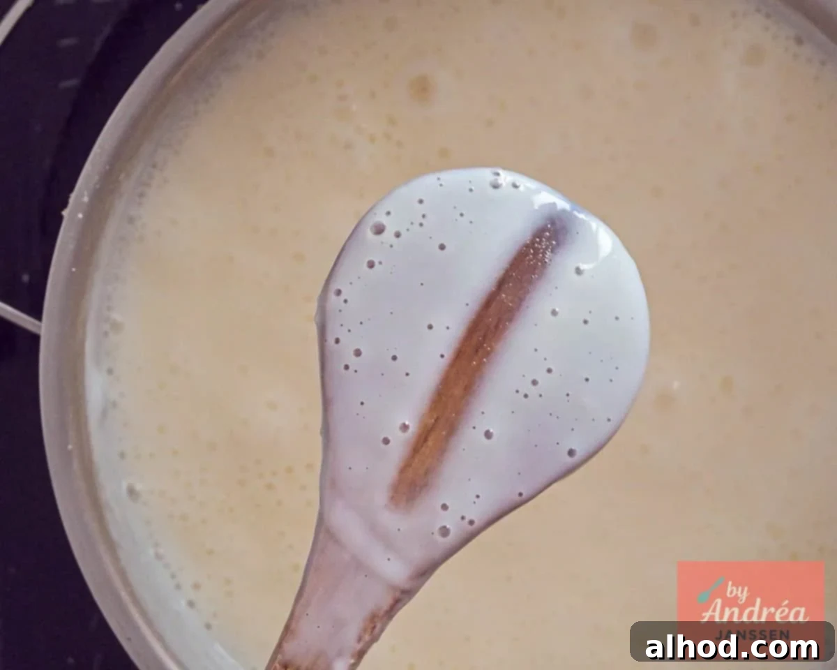 Custard is being made.