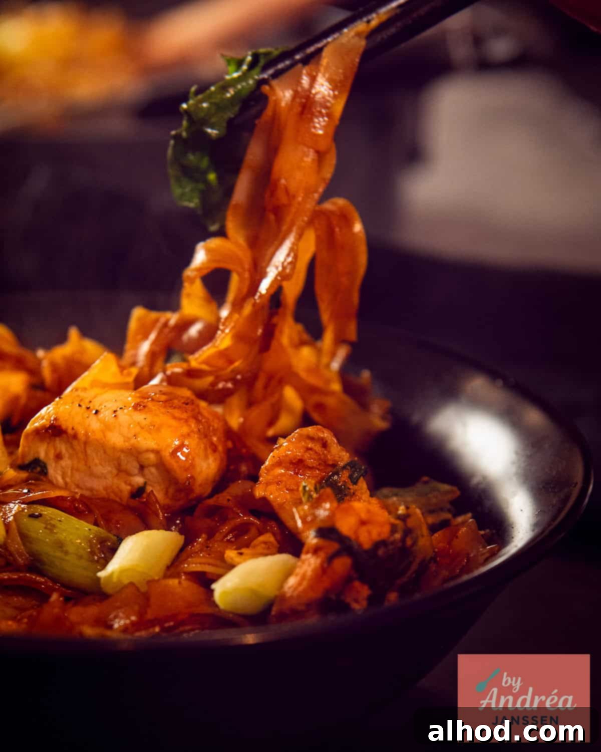 Quick Chicken Pad See Ew: 20-Minute Thai Noodle Perfection 2 Delicious Thai Pad See Ew with Chicken and Bok Choy, ready to eat