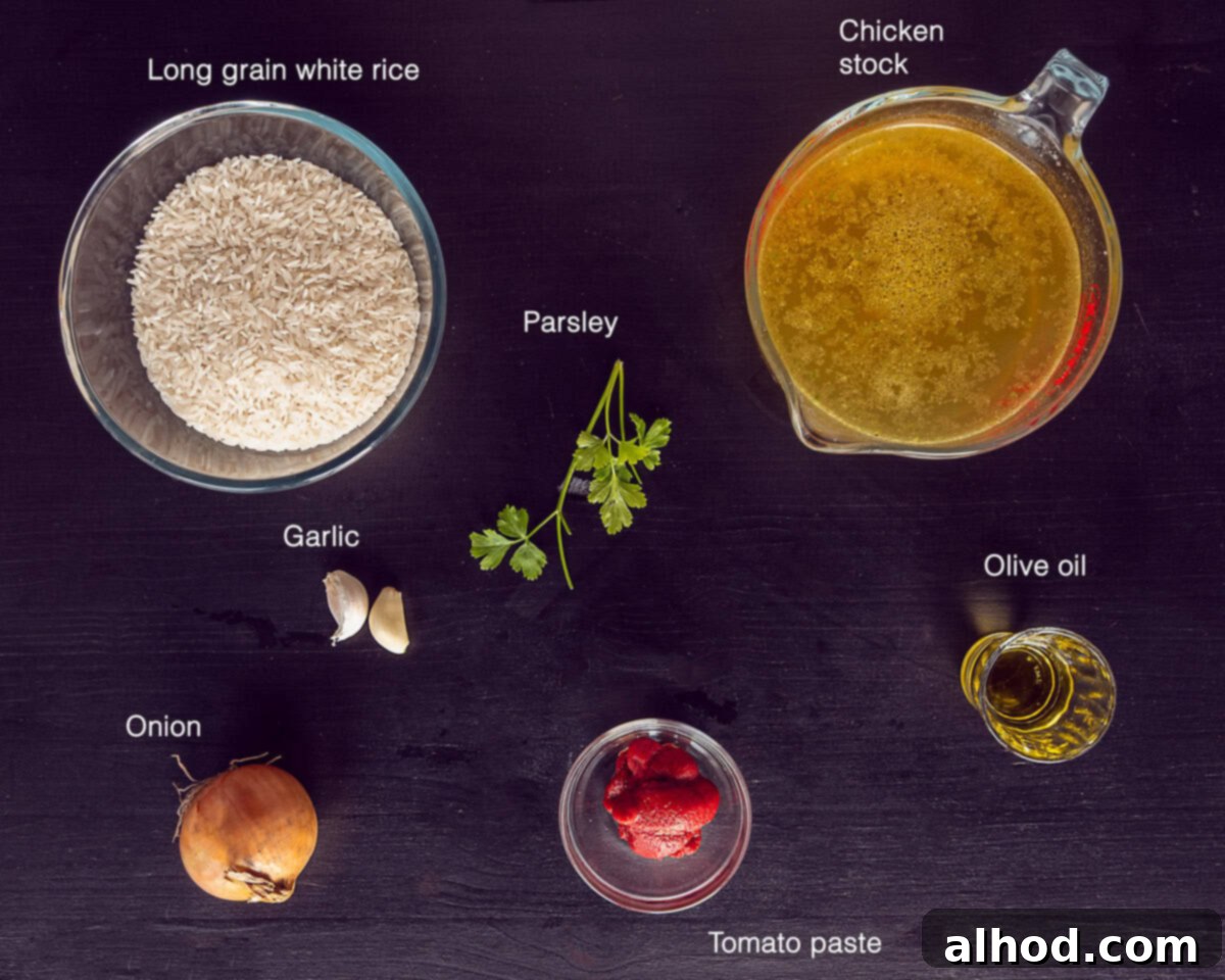 30-Minute Fiesta Rice 3 Ingredients for Mexican Red Rice Ready In 30 Minutes on a black background with text description